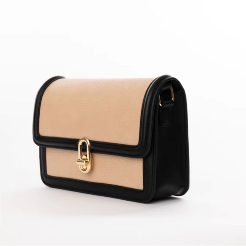 MIA Tan and Black Crossbody Bag